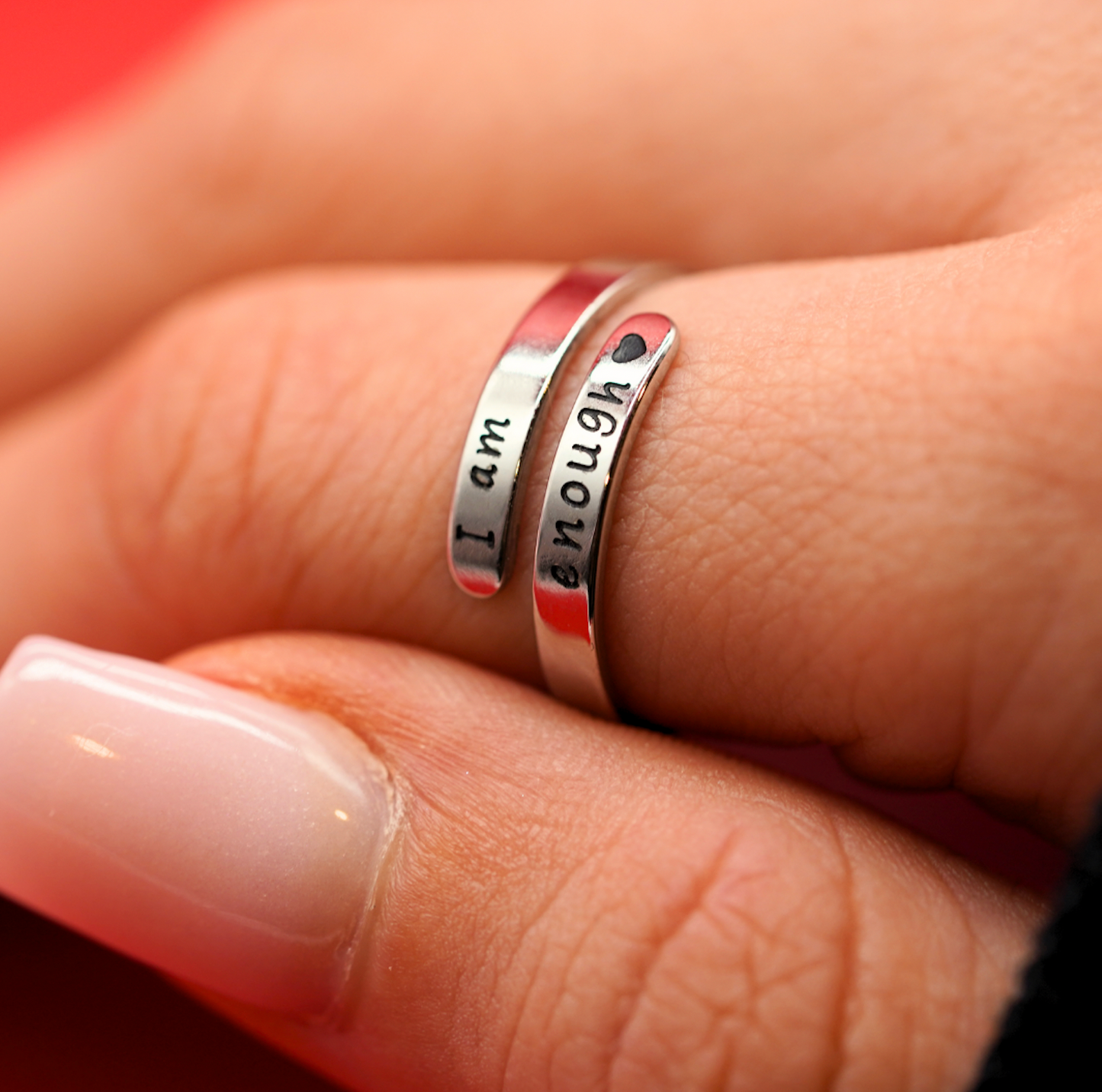 Silver I AM ENOUGH RING