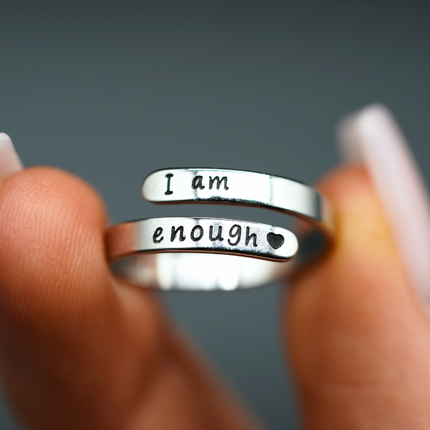 Silver I AM ENOUGH RING 